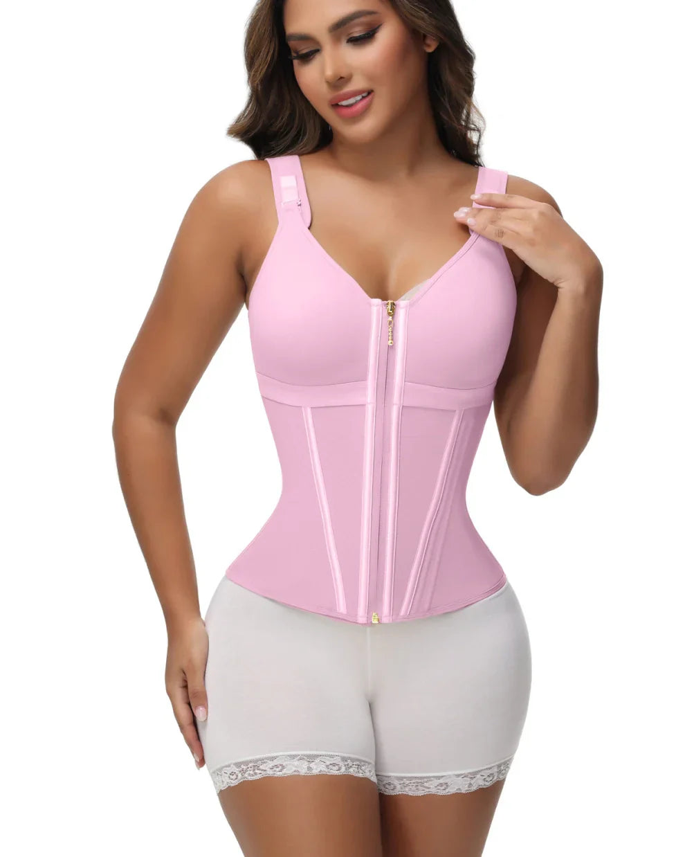 Extreme Latex Corset Waist Vest With Bra